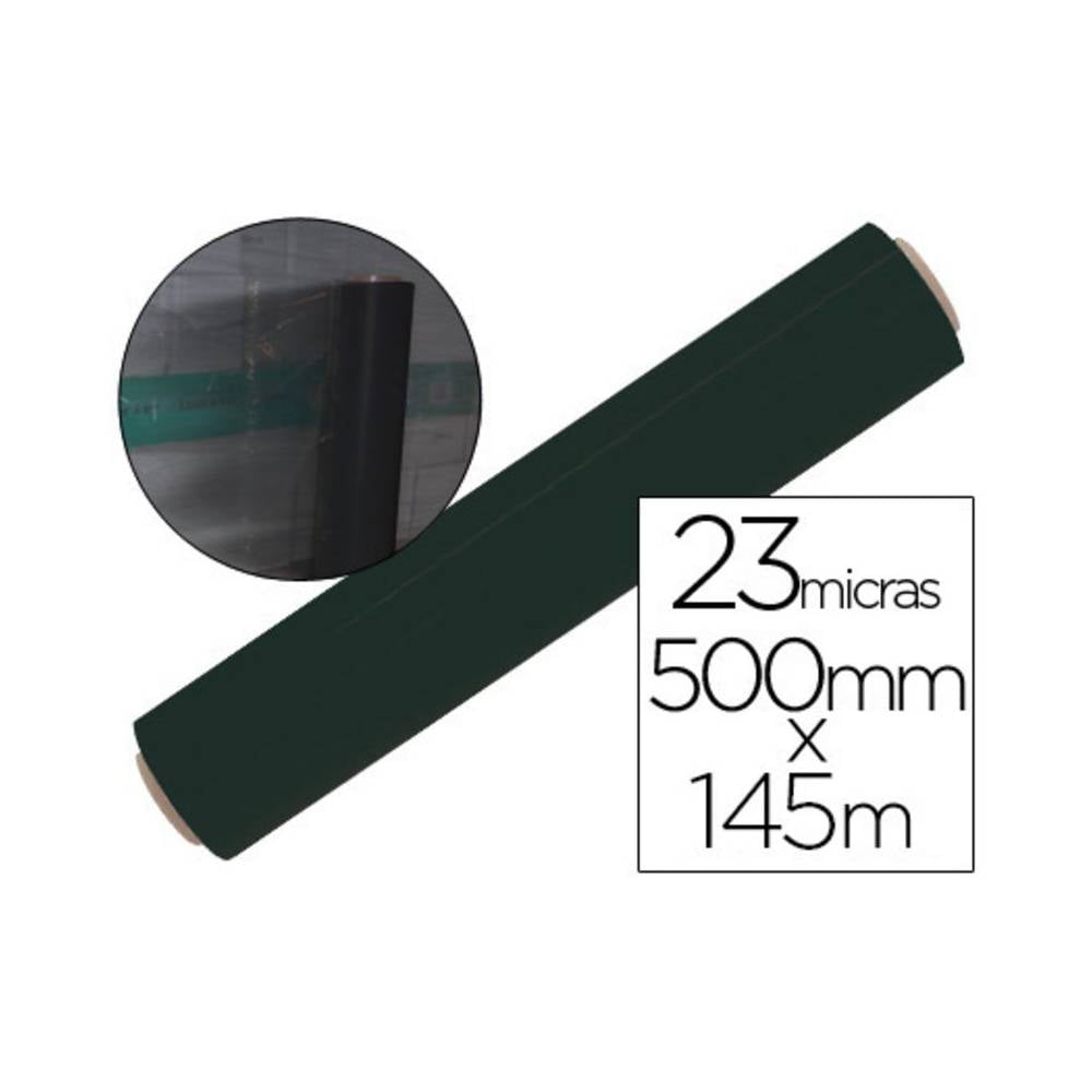 Film extensible q-connect manual ancho 500 mm largo 145 mt espesor 23 micras negro