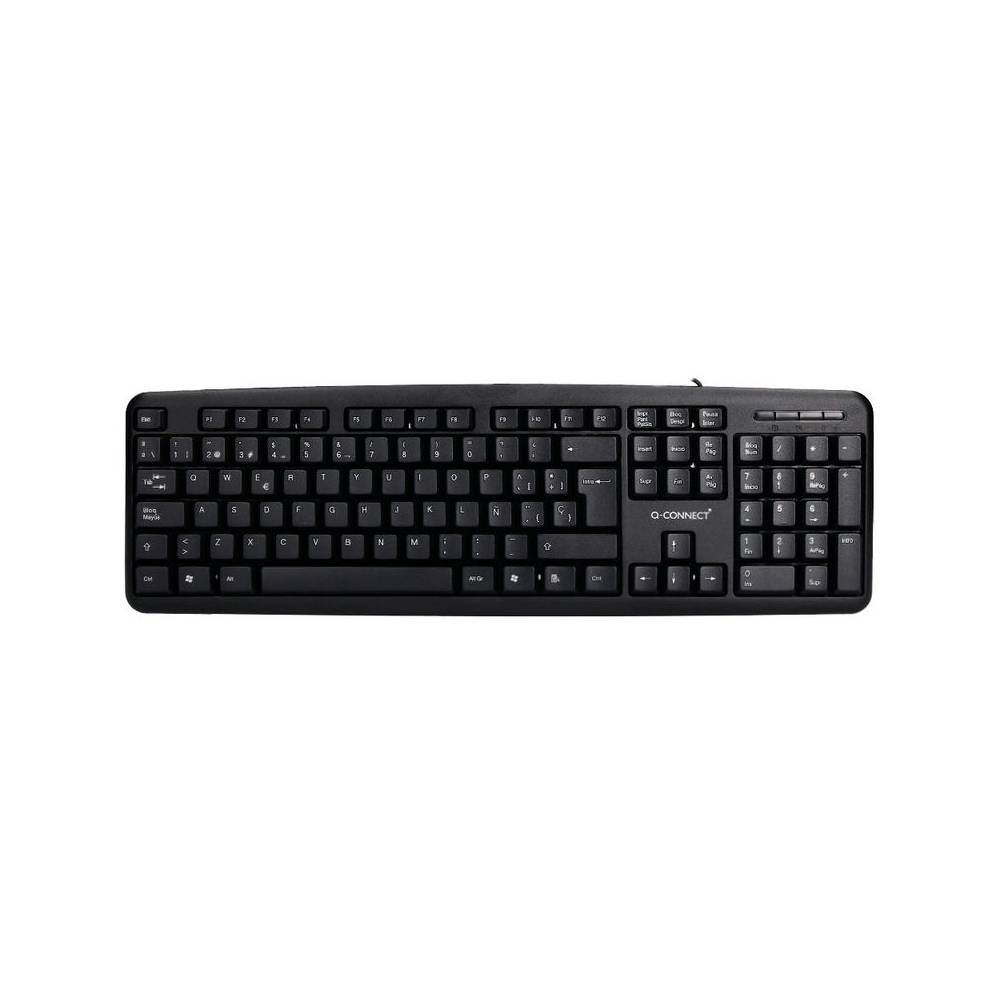 Teclado q-connect con cable 1,35 mt color negro - KF10075