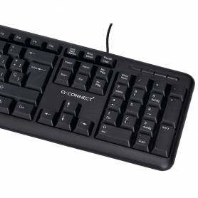 Teclado q-connect con cable 1,35 mt color negro - KF10075