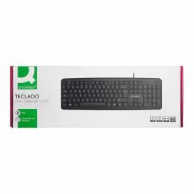 Teclado q-connect con cable 1,35 mt color negro - KF10075