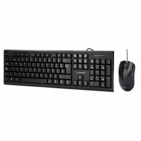 Set teclado y raton q-connect con cable color negro - KF10076