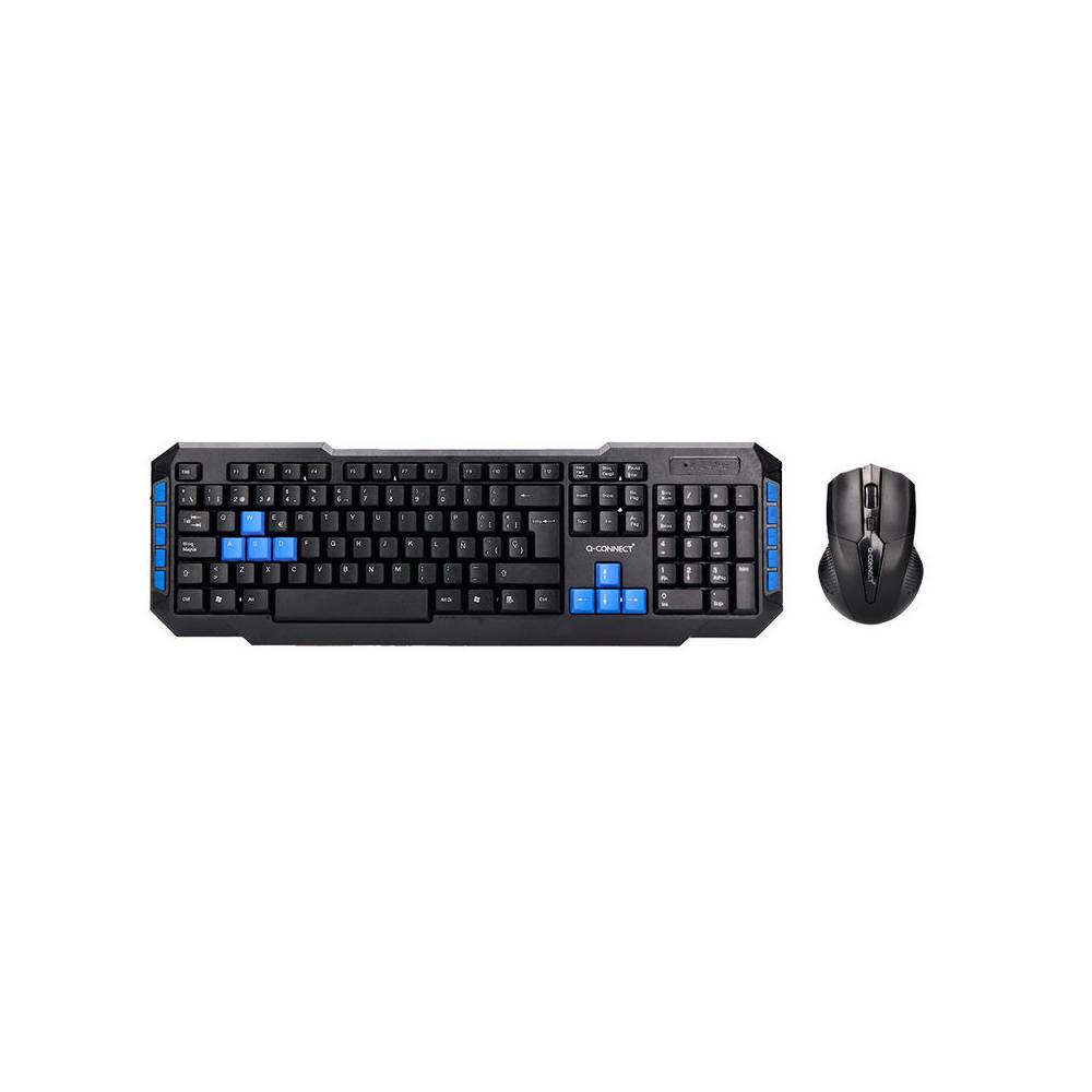 Set teclado y raton q-connect inalambrico compatible windows color negro - KF10077