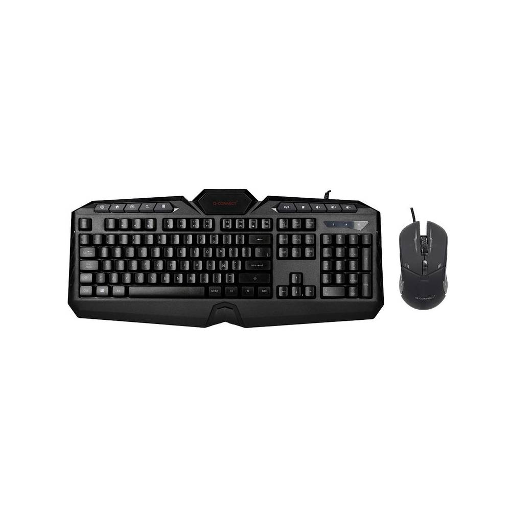 Set teclado y raton q-connect gaming con cable e iluminacion led color negro - KF10080