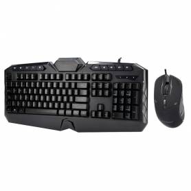 Set teclado y raton q-connect gaming con cable e iluminacion led color negro - KF10080