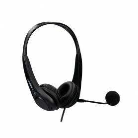 Auricular q-connect biaural diadema con microfono y control de volumen conexion usb color negro - KF10088