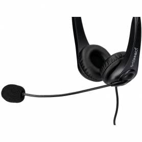 Auricular q-connect biaural diadema con microfono y control de volumen conexion usb color negro - KF10088