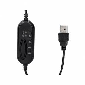 Auricular q-connect biaural diadema con microfono y control de volumen conexion usb color negro - KF10088