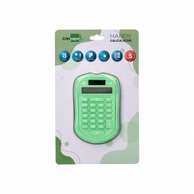 Calculadora liderpapel bolsillo xf42 8 digitos solar y pilas color verde 94x59,5x10,5mm - XF42