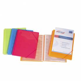 Carpeta pardo escaparate con espiral 30 fundas folio personalizable color lila - 843005