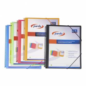 Carpeta pardo escaparate con espiral 30 fundas folio personalizable color lila - 843005