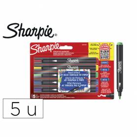 Rotulador sharpie acrylic punta redonda blister de 5 unidades colores surtidos - 2201069