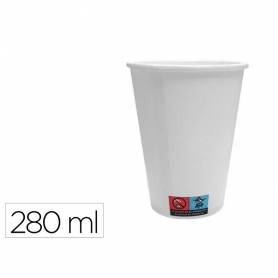 Vaso de papel blanco bunzl reciclable pefc 280 ml apto bebidas frias y calientes paquete de 50 unidades - 34512