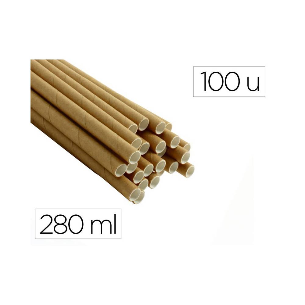 Sorbete bunzl papel kraft marron reciclado 6x200 mm caja de 100 unidades - 35600