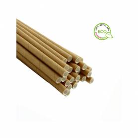 Sorbete bunzl papel kraft marron reciclado 6x200 mm caja de 100 unidades - 35600