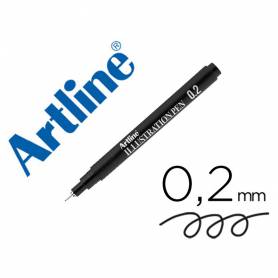 Rotulador artline calibrado micrometrico negro illustration pen ek-282iln punta poliacetal 0,2mm - EK-282ILN