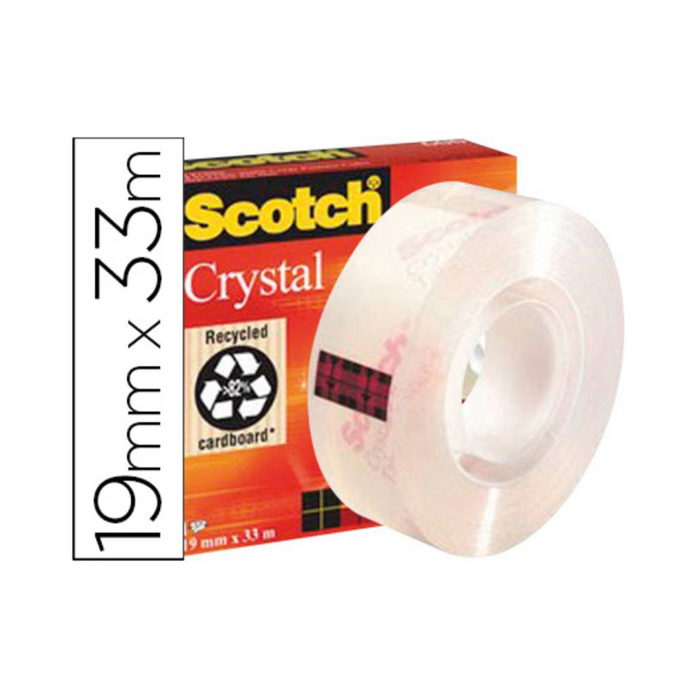 Cinta adhesiva scotch supertransparente 33 mt x 19 mm 600/1933ci