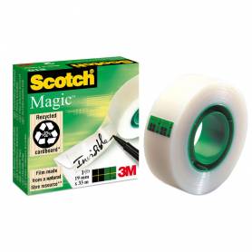 Cinta adhesiva scotch magic invisible 33 mt x 19 mm pack de 6 unidades