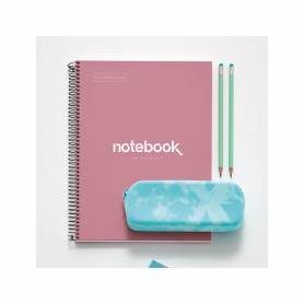 Cuaderno espiral miquelrius notebook emotions rose dust tapa forrada din a4 microperforado 80 hojas 90 - MR46935