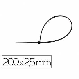 Brida q-connect color negro 200x2,5 mm bolsa de 100 unidades - KF17186