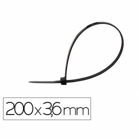 Brida q-connect color negro 200x3,6 mm bolsa de 100 unidades - KF17187