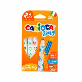 Rotulador carioca baby 2 años caja 6 colores surtidos