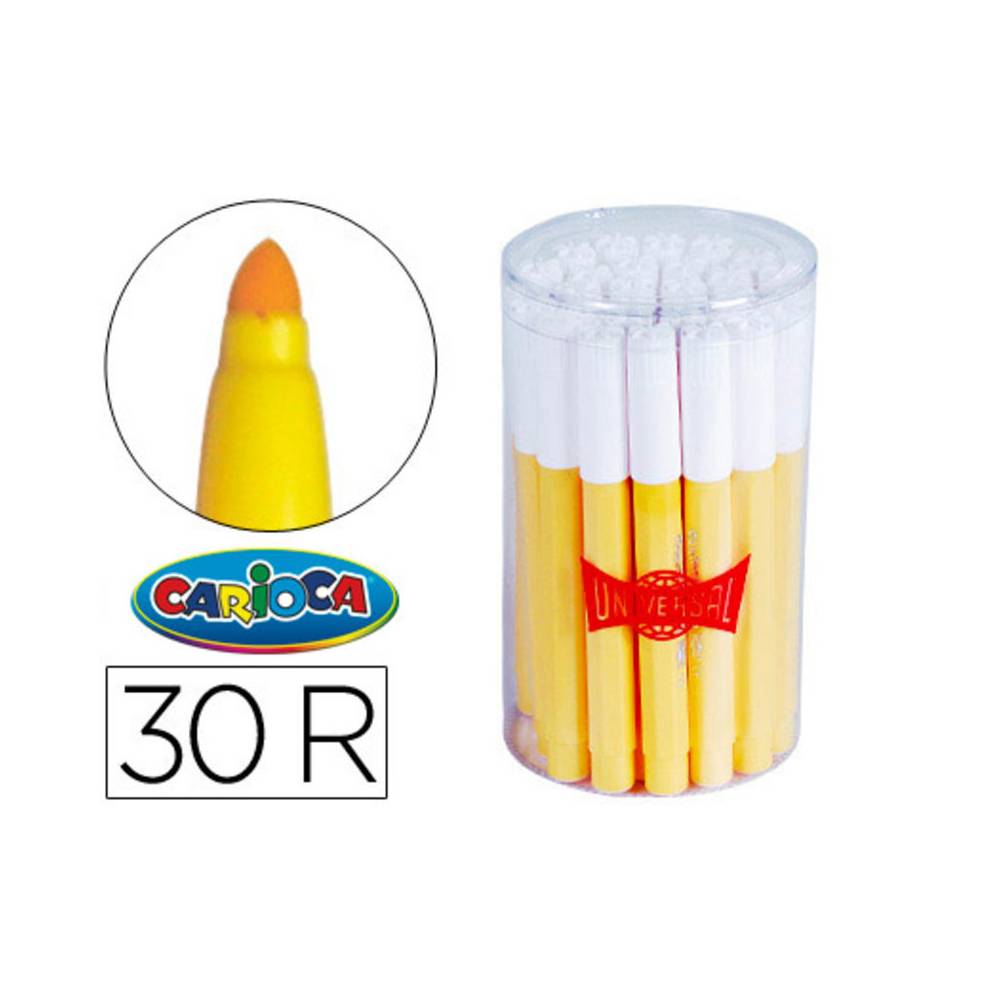 Rotulador carioca jumbo amarillo punta gruesa bote de 30 unidades