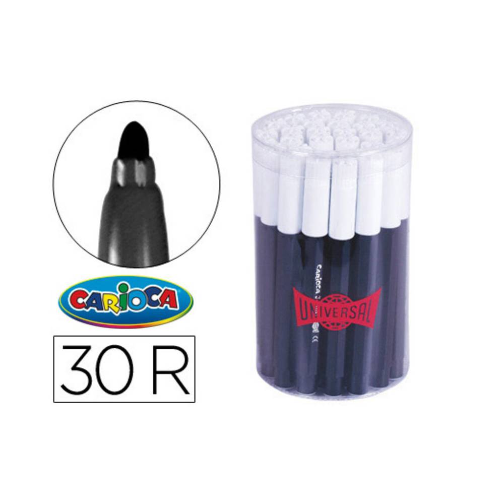 Rotulador carioca jumbo negro punta gruesa bote de 30 unidades