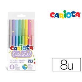 Rotulador carioca pastel blister de 8 colores surtidos