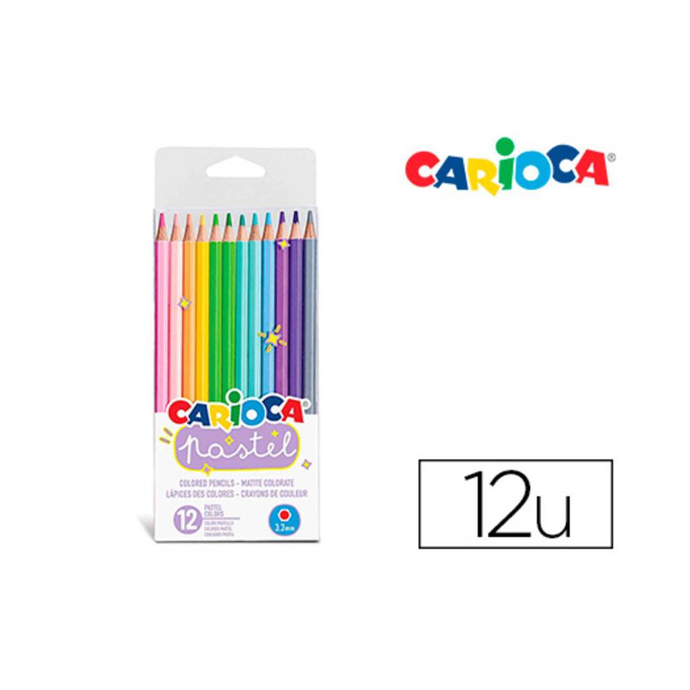 Lapices de colores carioca pastel blister de 12 colores surtidos