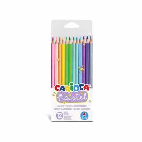 Lapices de colores carioca pastel blister de 12 colores surtidos