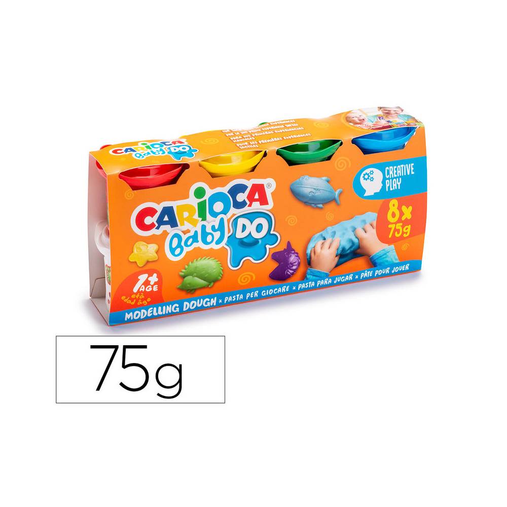 Pasta de modelar carioca baby dough bote 75 g set de 8 colores surtidos