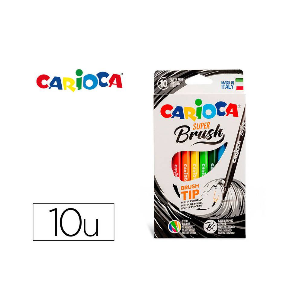 Rotulador carioca super brush caja de 10 unidades colores surtidos