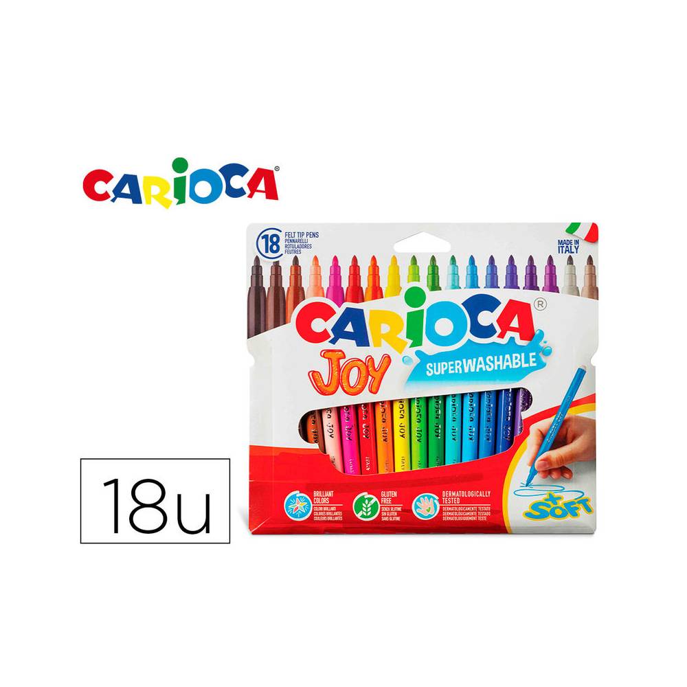 Rotulador carioca joy caja de 18 colores surtidos