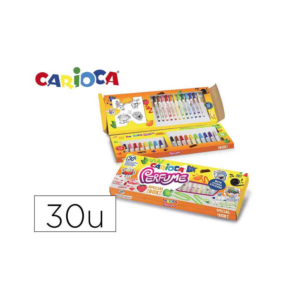 Rotulador carioca perfume caja 30 unidades colores surtidos