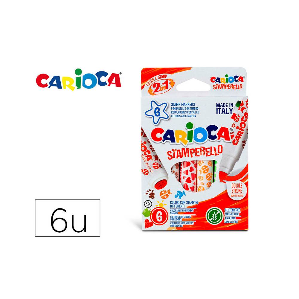 Rotulador carioca stamperello caja 6 unidades colores surtidos