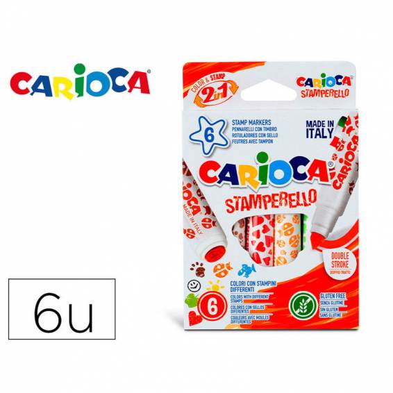 Rotulador carioca stamperello caja 6 unidades colores surtidos