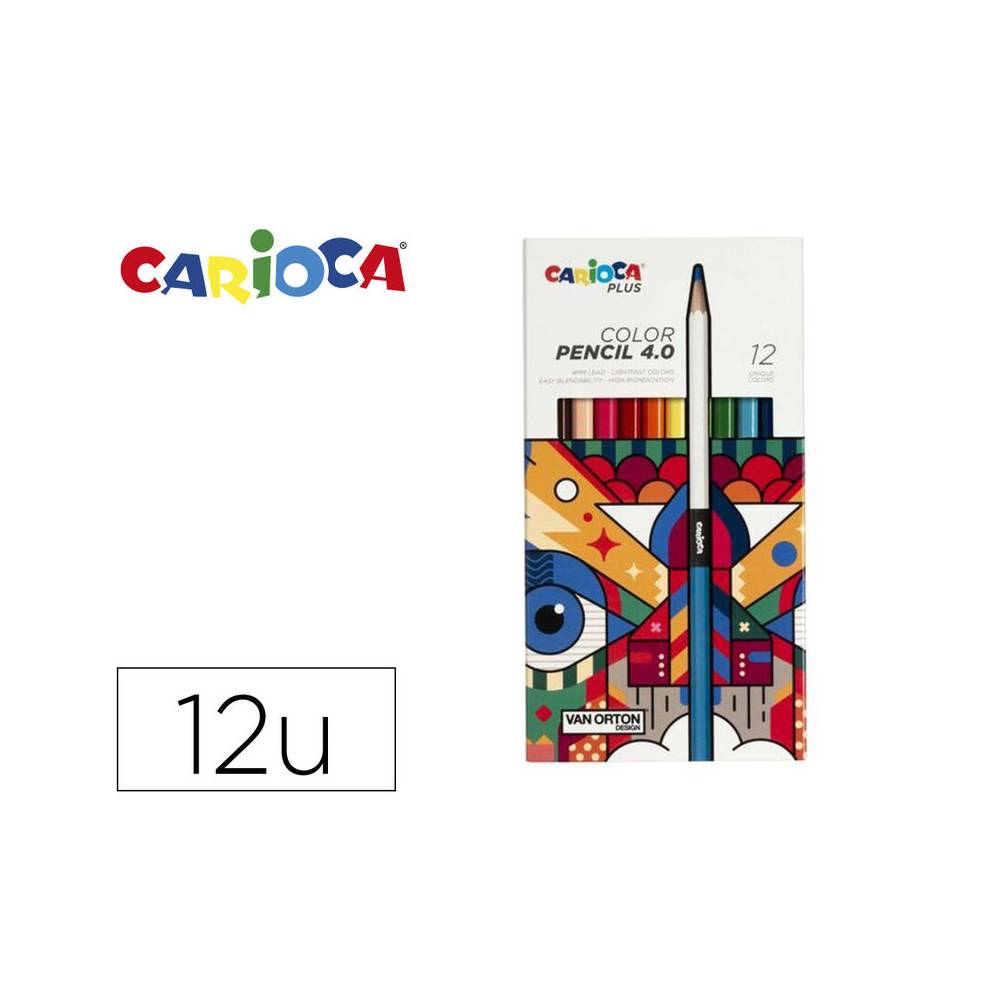 Lapices de colores carioca plus 4.0 caja de 12 unidades colores surtidos