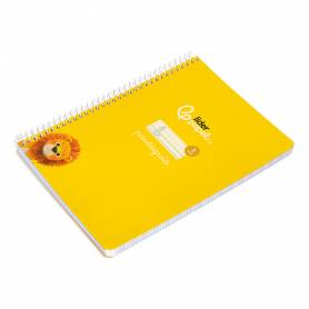 Cuaderno espiral liderpapel di n a5 pautaguia tapa blanda 40h 75 gr cuadro pautado 5mm color amarillo - BC118