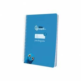 Cuaderno espiral liderpapel di n a5 pautaguia tapa blanda 40h 75 gr cuadro pautado 5mm color azul - BC119