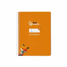 Cuaderno espiral liderpapel di n a5 pautaguia tapa blanda 40h 75 gr cuadro pautado 5mm color naranja - BC121