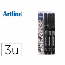 Rotulador artline calibrado micrometrico negro illustration pen billetera ek-280w3iln resistente al - EK280W3ILN