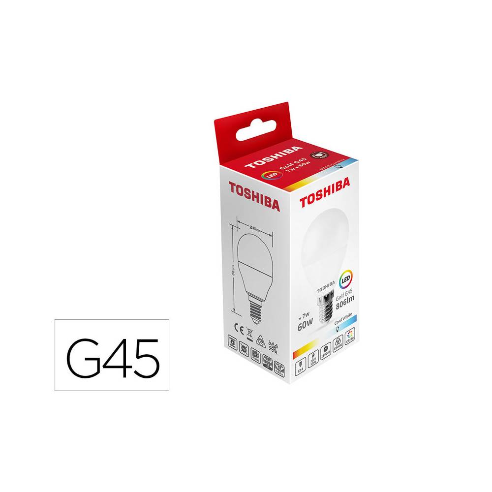 Bombilla led toshiba g45 e14 7w 6500k luz fria - 384860