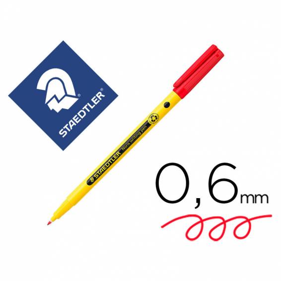 Rotulador staedtler noris writing pen 307 tinta base de agua punta fina trazo 0,6 mm rojo - 307-2