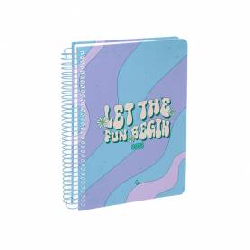 Agenda espiral liderpapel zant e a5 2025 día página color azul papel 70 gr - 