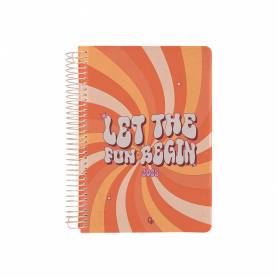 Agenda espiral liderpapel zant e a5 2025 día página color naranja papel 70 gr - 