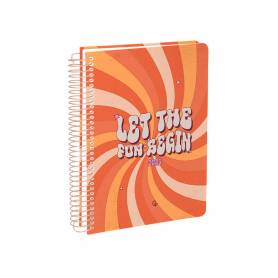 Agenda espiral liderpapel zant e a5 2025 día página color naranja papel 70 gr - 