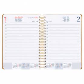 Agenda espiral liderpapel zant e a5 2025 día página color amarillo papel 70 gr - 