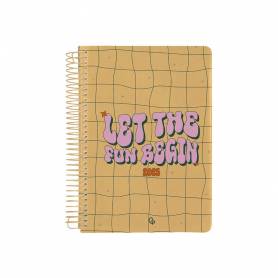 Agenda espiral liderpapel zant e a5 2025 día página color amarillo papel 70 gr - 