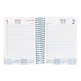 Agenda espiral liderpapel sant orini a6 2025 día página atardecer rosa papel 60 gr - 