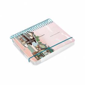 Agenda espiral liderpapel sant orini a6 2025 día página atardecer rosa papel 60 gr - 